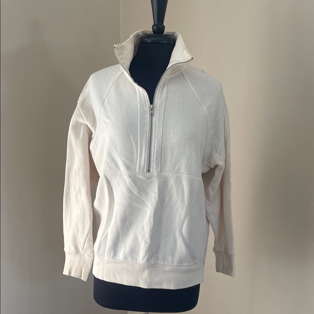 PINK Victoria's Secret White Half-Zip Sweatshirt